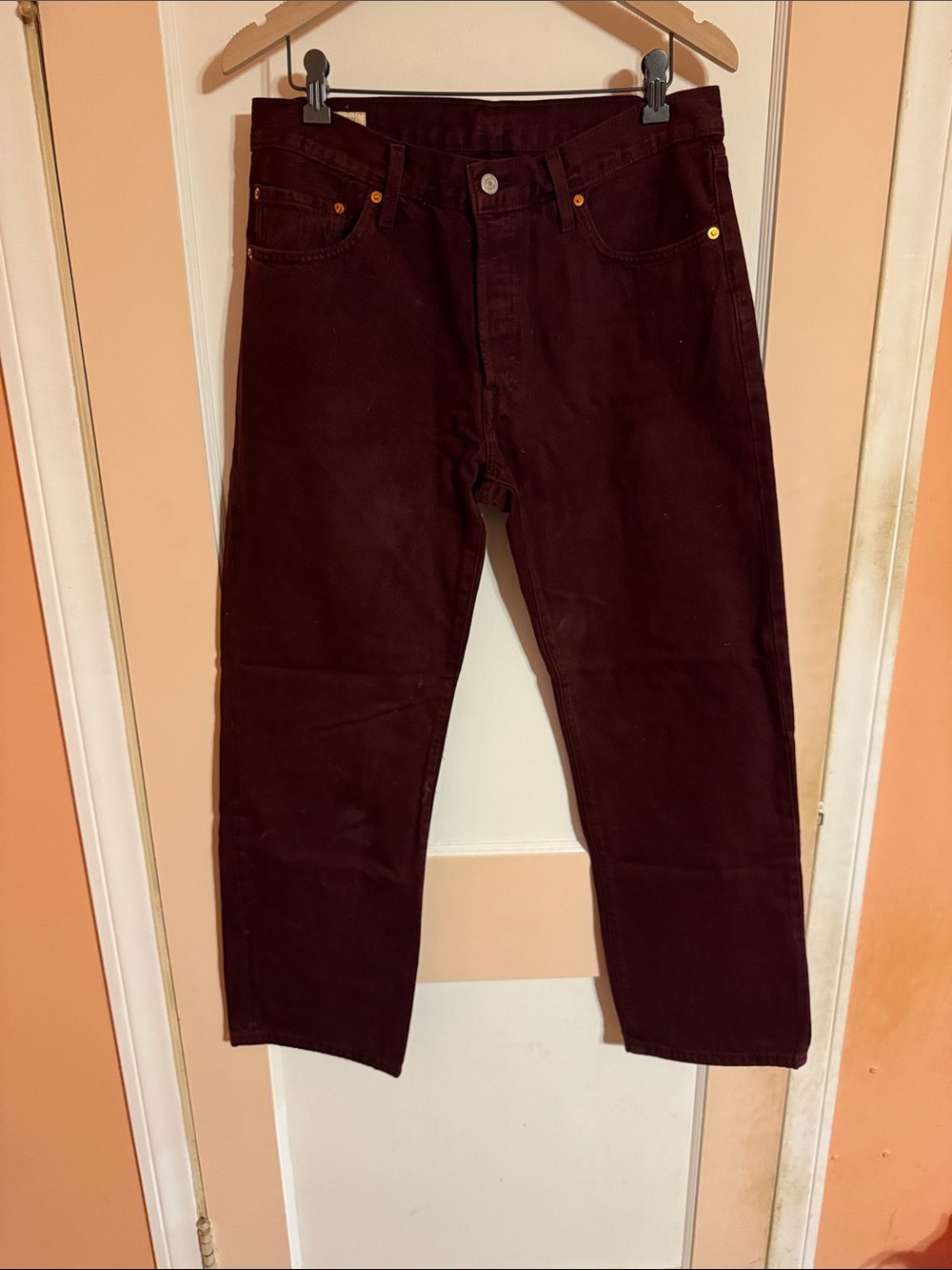 Levi's 501 90s Straight-Leg Jeans in Deep Burgundy